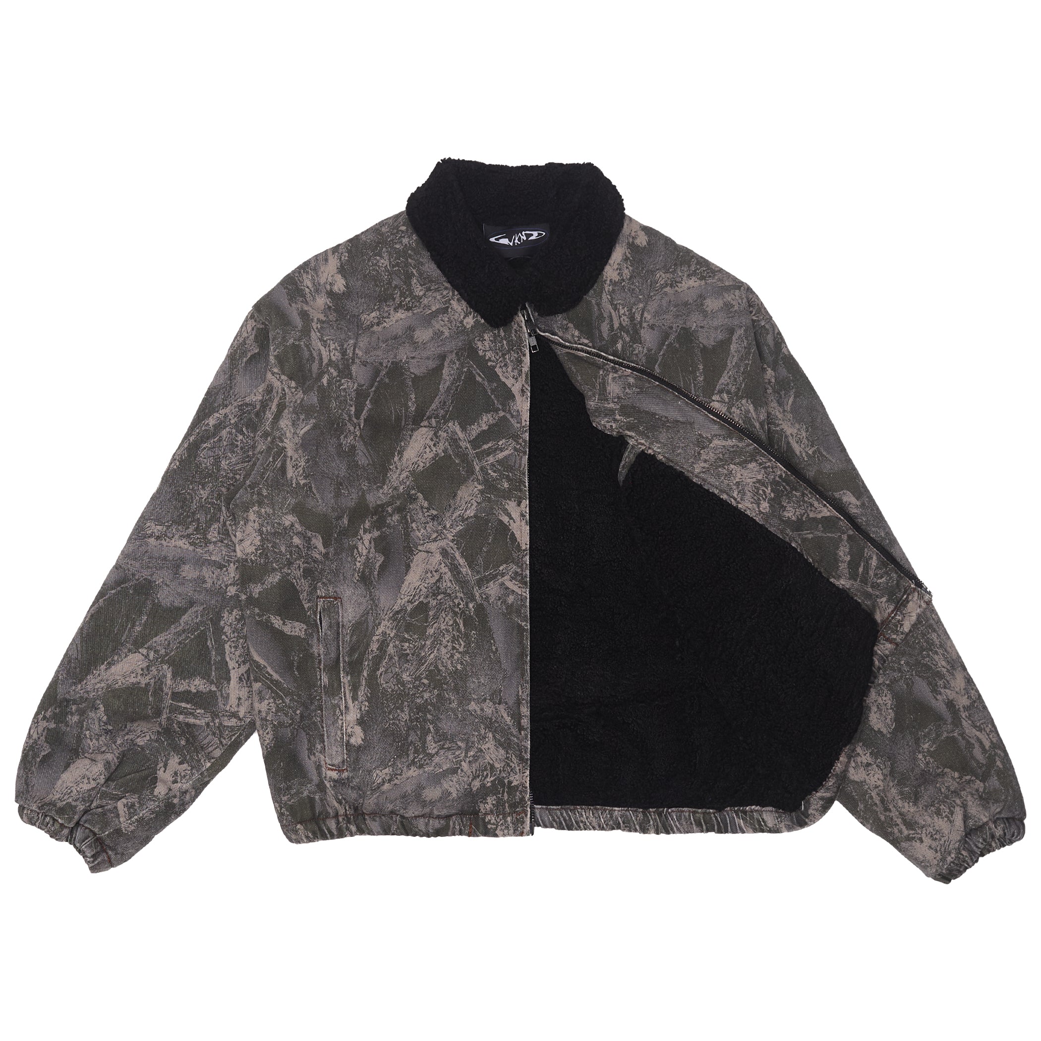 Zip Jacket - Camo Denim Sherpa – WKND SKATEBOARDS