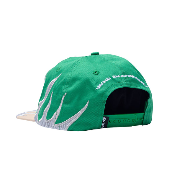Flame 5-Panel Hat - Lime Green