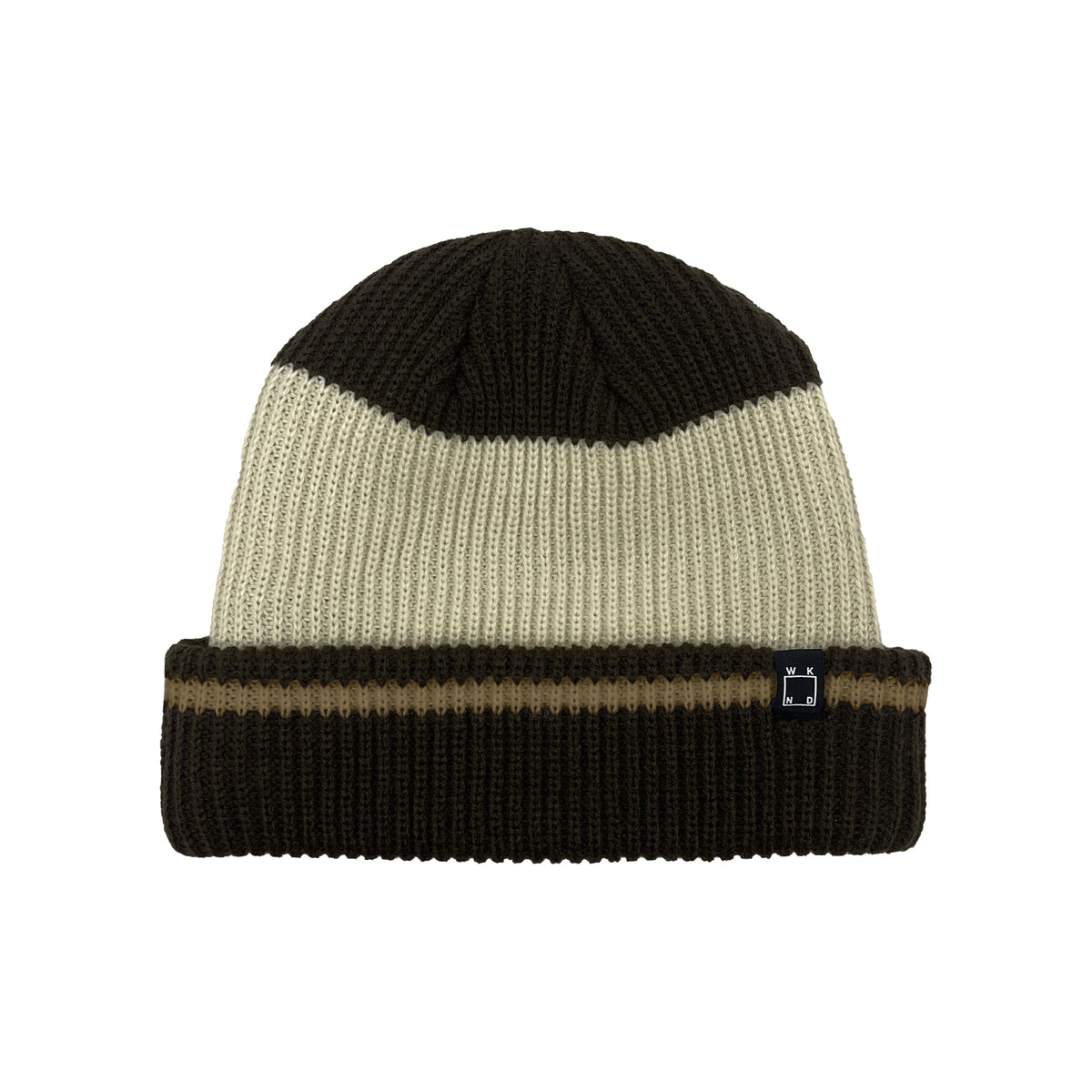 Stripe Beanie - Brown