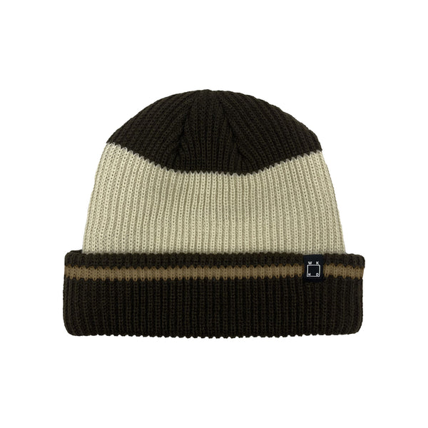 Stripe Beanie - Brown