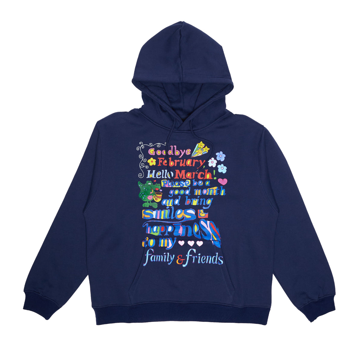 Hello March Hoodie - Muted Navy