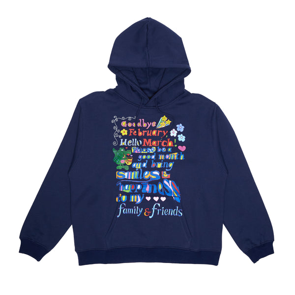 Hello March Hoodie - Muted Navy