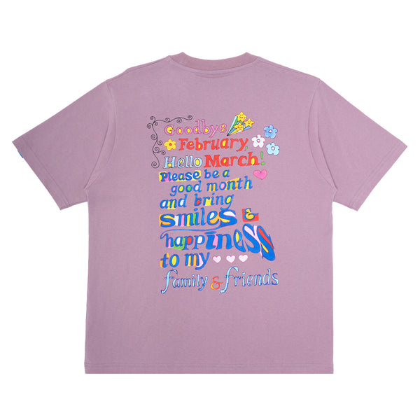 Hello March Tee - Mauve