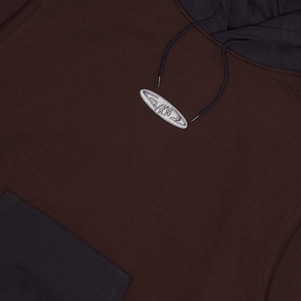 Two Tone Hoodie - Brown / Washed Black