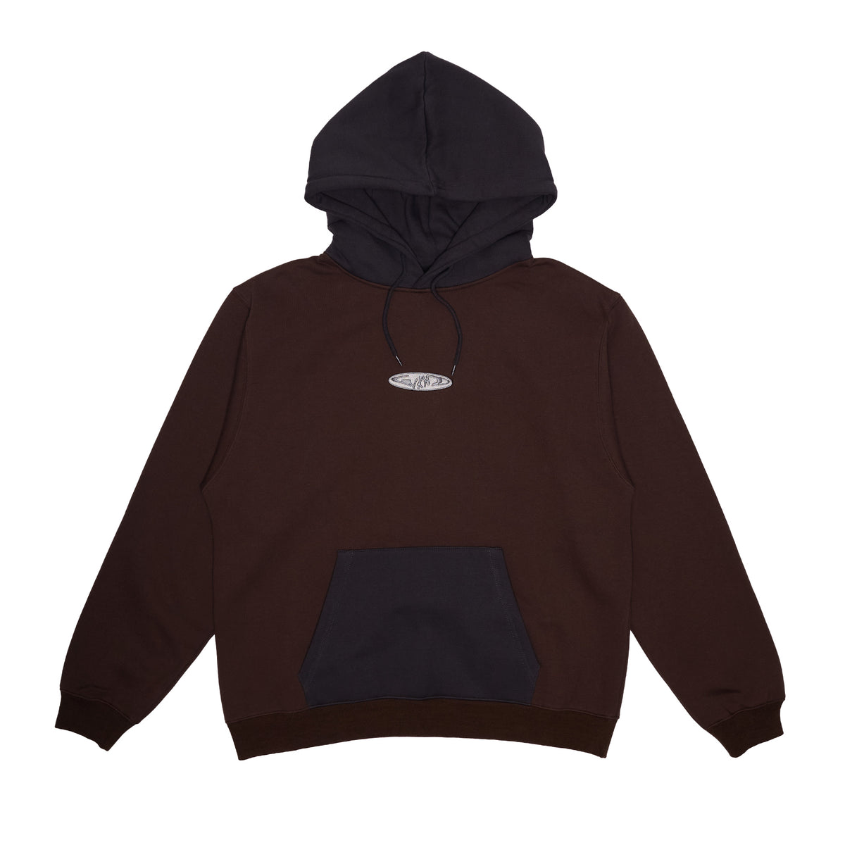 Two Tone Hoodie - Brown / Washed Black