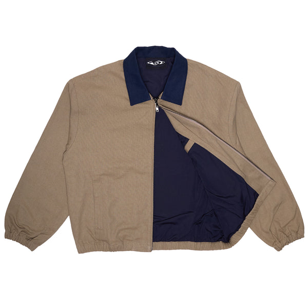 Zip Jacket - Khaki / Navy