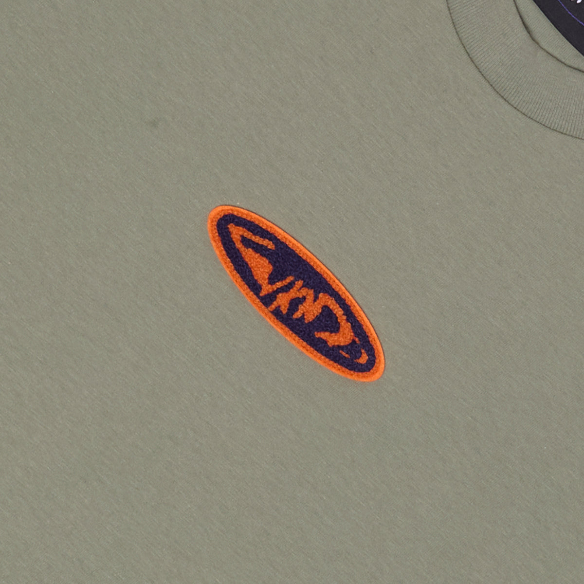 Fishbone Chenille Patch Tee - Jade