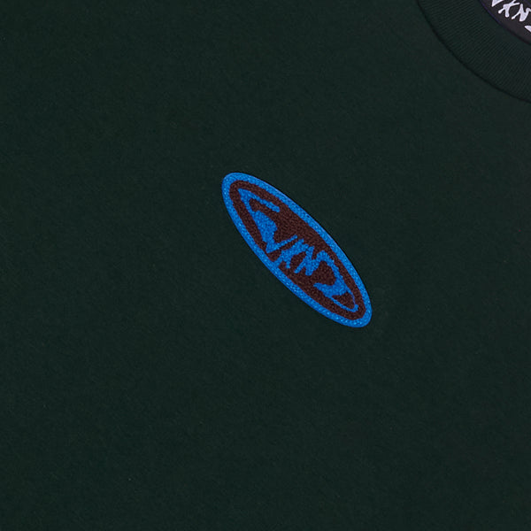 Fishbone Chenille Patch Tee - Dark Green