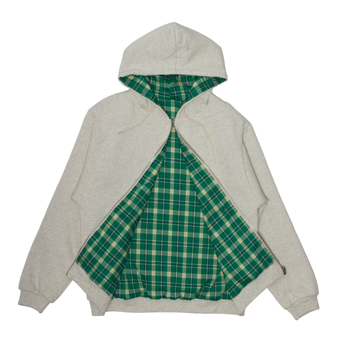 Flannel Lined Zip Hoodie - Oatmeal Heather