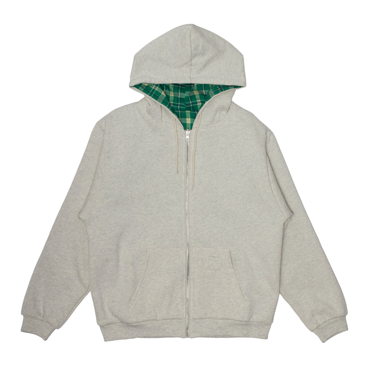 Flannel Lined Zip Hoodie - Oatmeal Heather