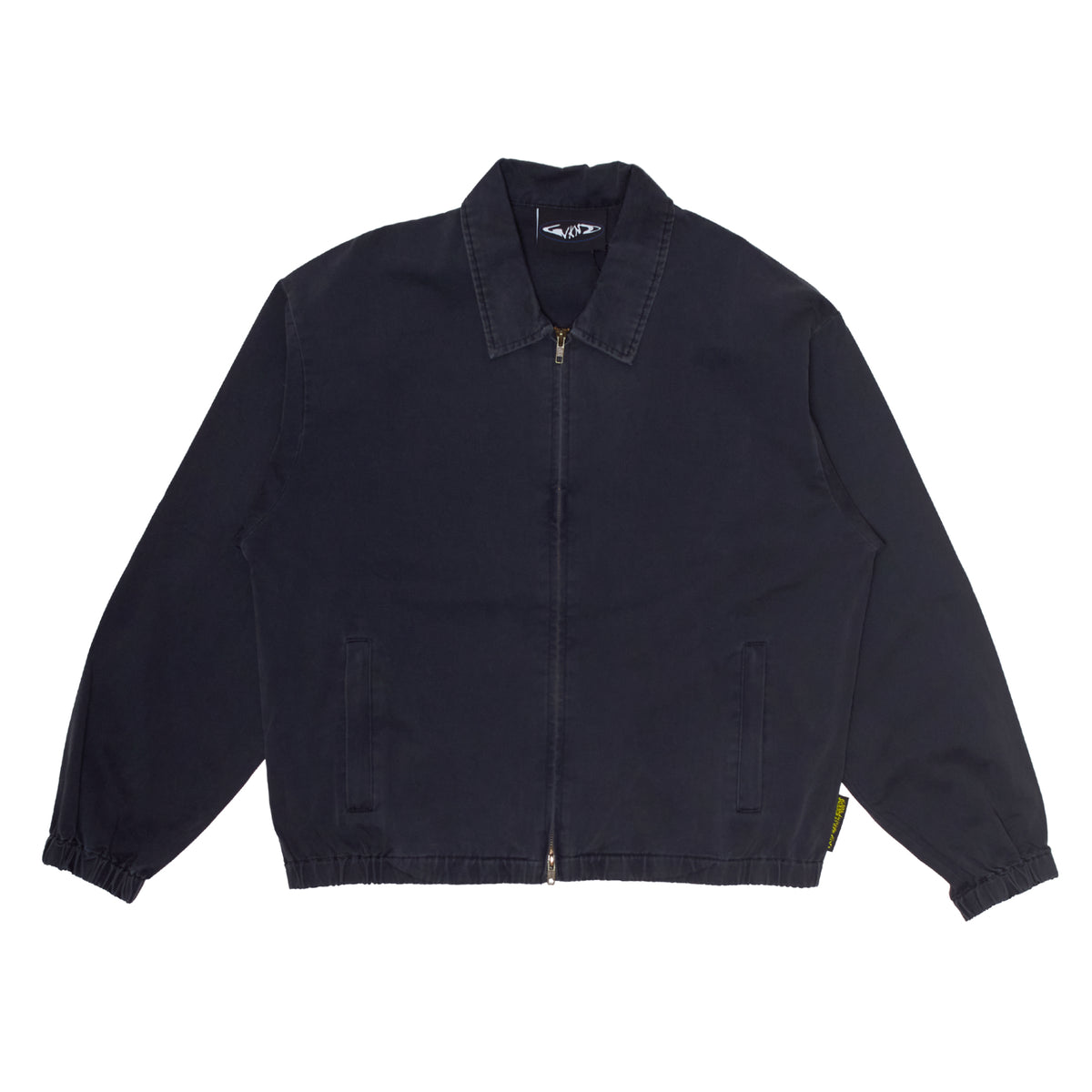 Stone Washed Twill Zip Jacket - Navy Stone Wash